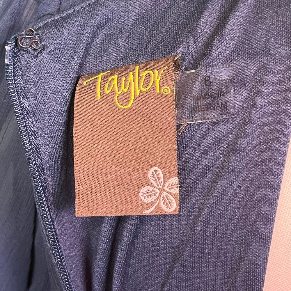 Taylor Navy Chiffon Boho Dress 8 Cottagecore Wedding Guest Romantic Aesthetic - Picture 9 of 9